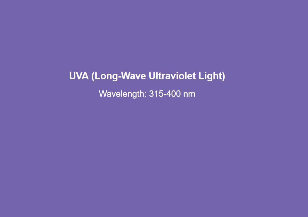UVA Long Wave Ultraviolet Light Wavelength